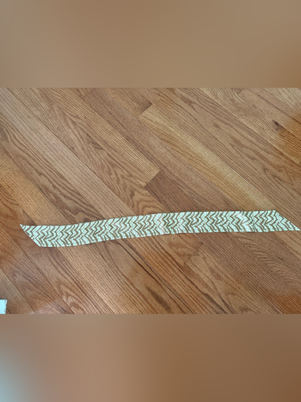 Coach Skinny Scarf in Cream and Gold Chevron